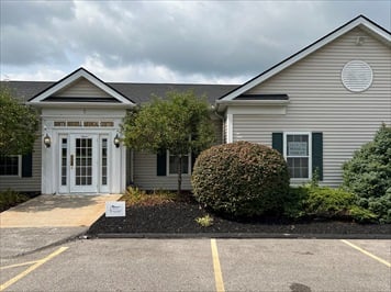 Outside front of building