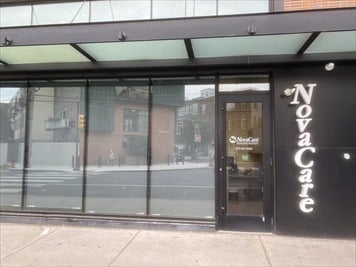 Outside front of building