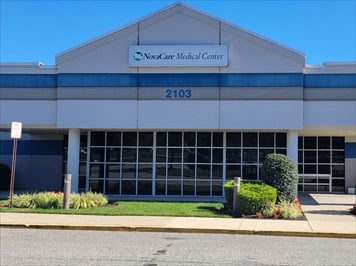 Outside front of building
