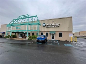 Outside front of building