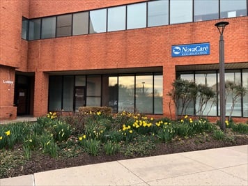 Outside front of building