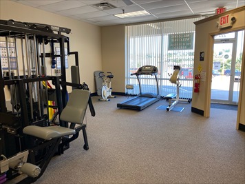 Physical Therapy equipment and gym area