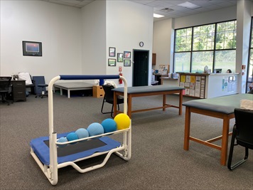 Physical Therapy treatment area and gym