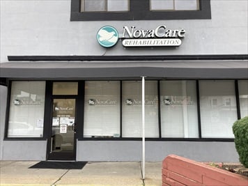 Outside front of building