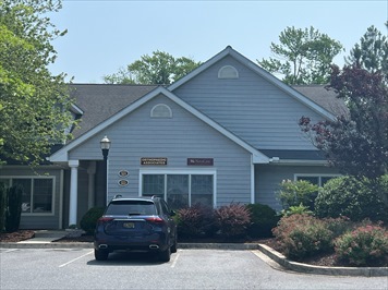 Outside front of building