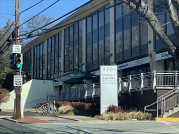 Outside front of building