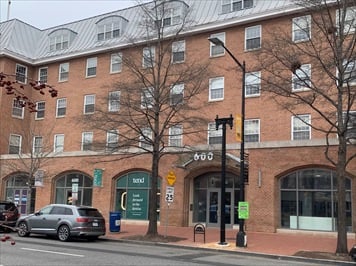 Outside front of building