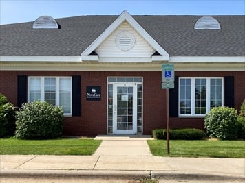 Outside front of building