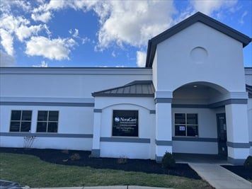 Outside front of building