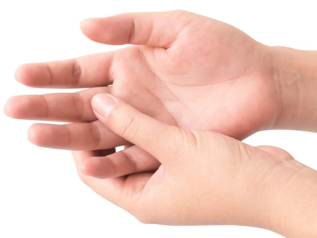Hands with finger sprain